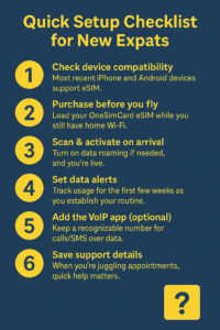 Checklist for expats using eSIM