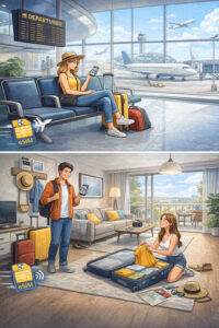 eSIM makes travel simple when booking flights and short term rentals