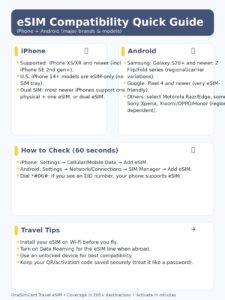iPhone and Android eSIM compatibility infographic