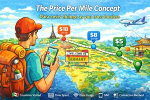 Cost per mile of international connectivity